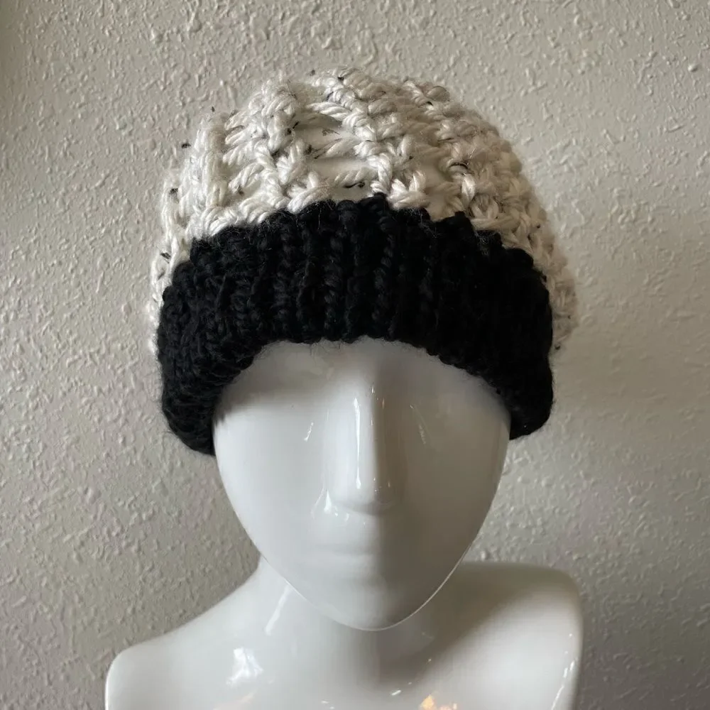Loose Knit Crochet Hat EUC